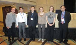 Some of the travel award winners during the International Conference on Health Policy Statistics. From left: Don Hedeker, ICHPS organizing committee co-chair, Zhuang Miao, George Mason University, Cheng Zheng, University of Washington, Anna Conlon, University of Michigan, Lauren Bailey, University of Illinois at Chicago and Xiao-Hua Andrew Zhou, ICHPS organizing committee co-chair