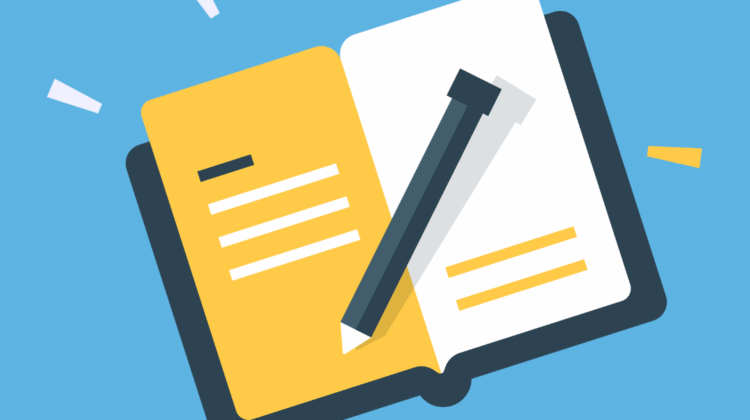Illustration of a book and pen
