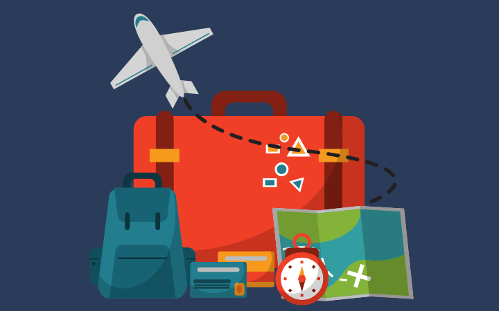 suitcases and airplane