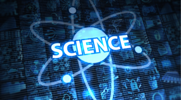 Getty image of the word science in an atom